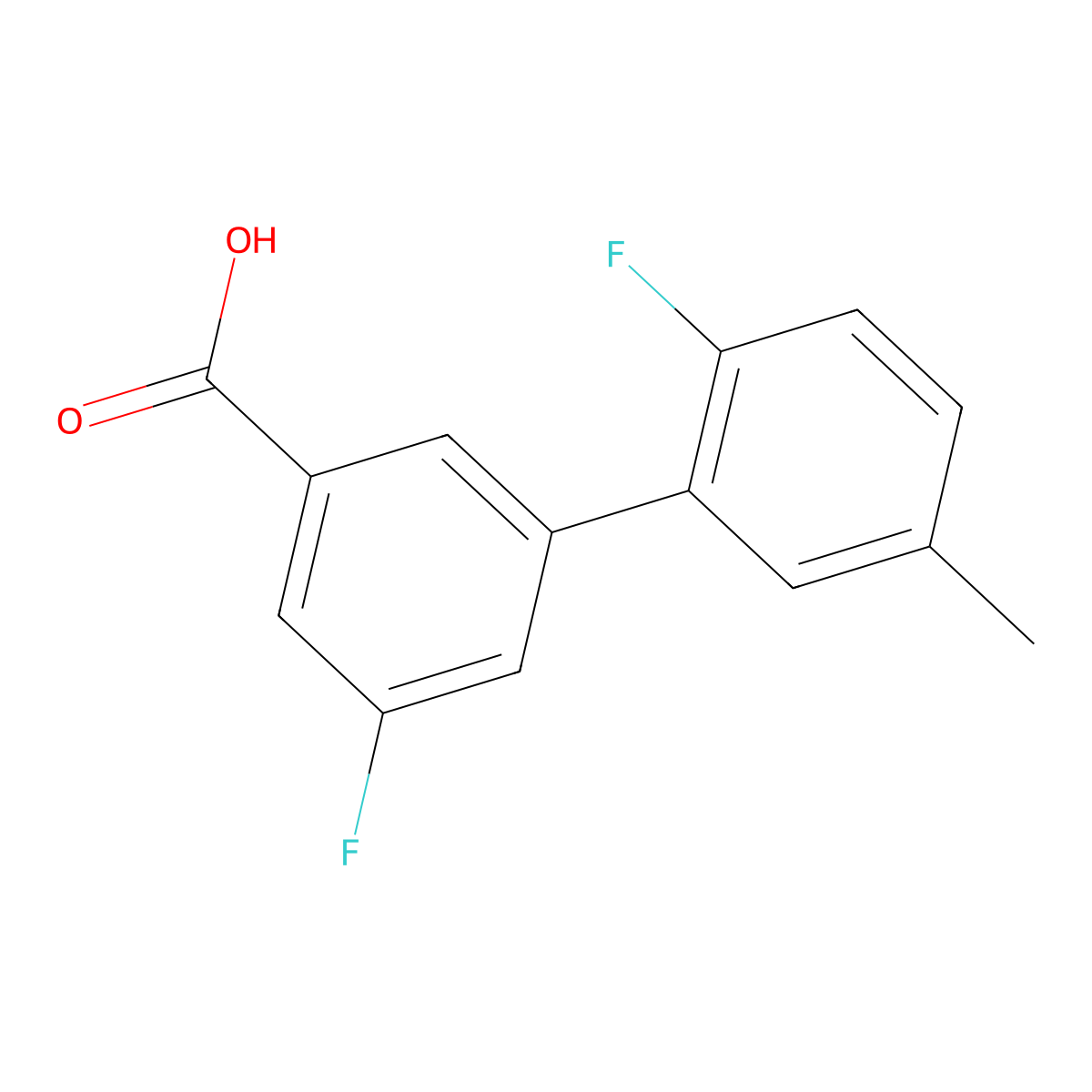 5-Fluoro-3-(2-fluoro-5-methylphenyl)benzoic acid molecular structure, CAS 1261903-05-2