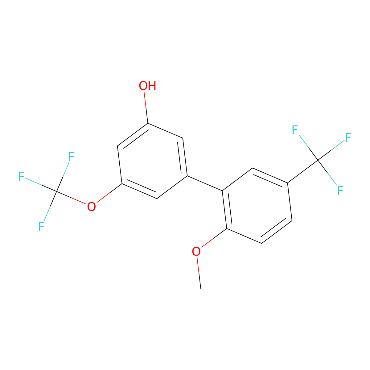5-(2-Methoxy-5-trifluoromethylphenyl)-3-trifluoromethoxyphenol molecular structure, CAS 1261903-06-3