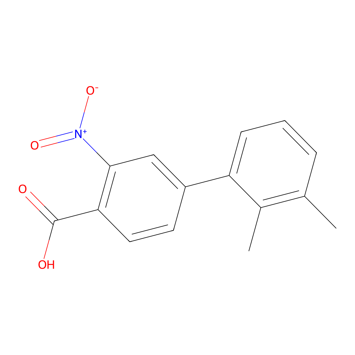 4-(2,3-Dimethylphenyl)-2-nitrobenzoic acid molecular structure, CAS 1261903-07-4