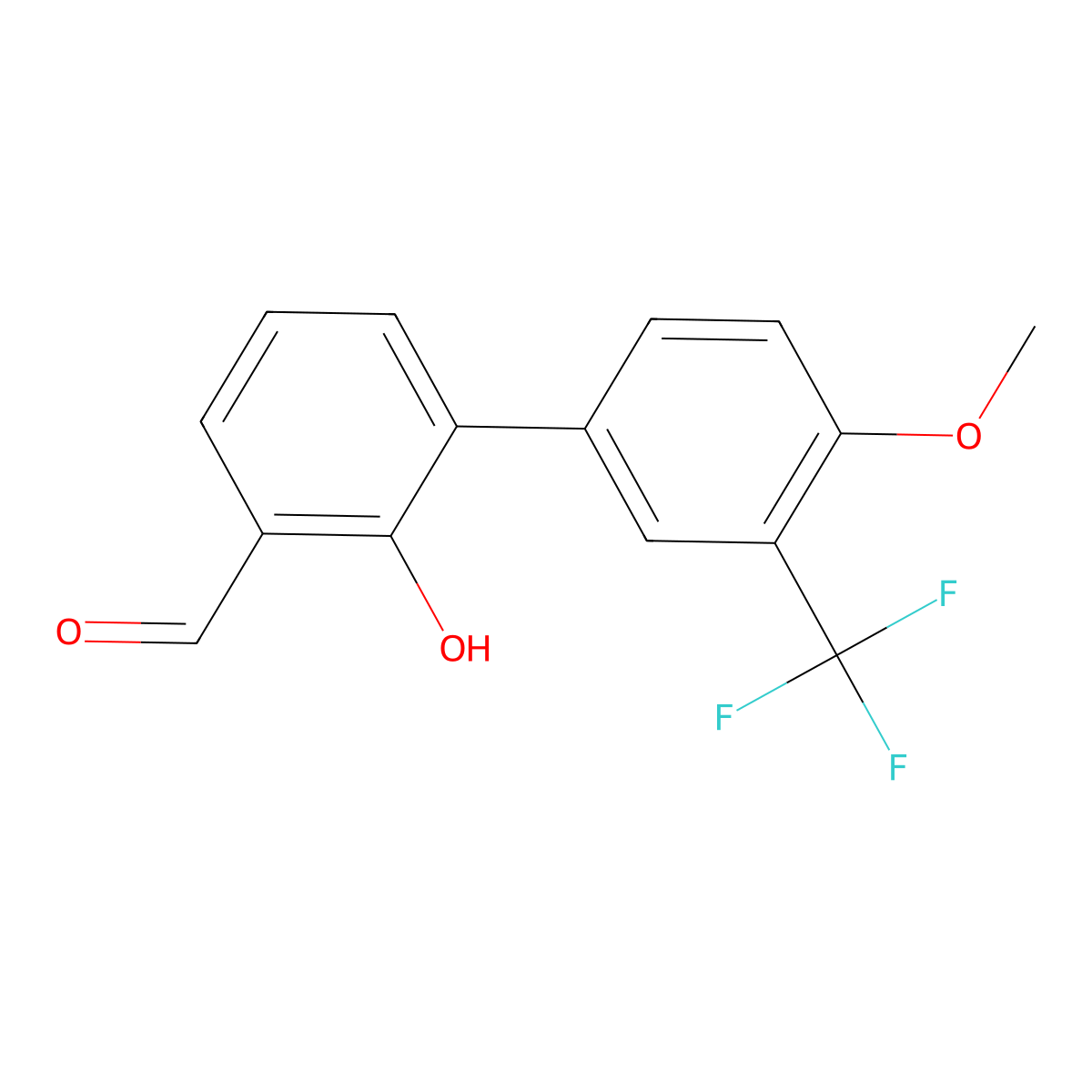 2-Formyl-6-(4-methoxy-3-trifluoromethylphenyl)phenol molecular structure, CAS 1261903-08-5