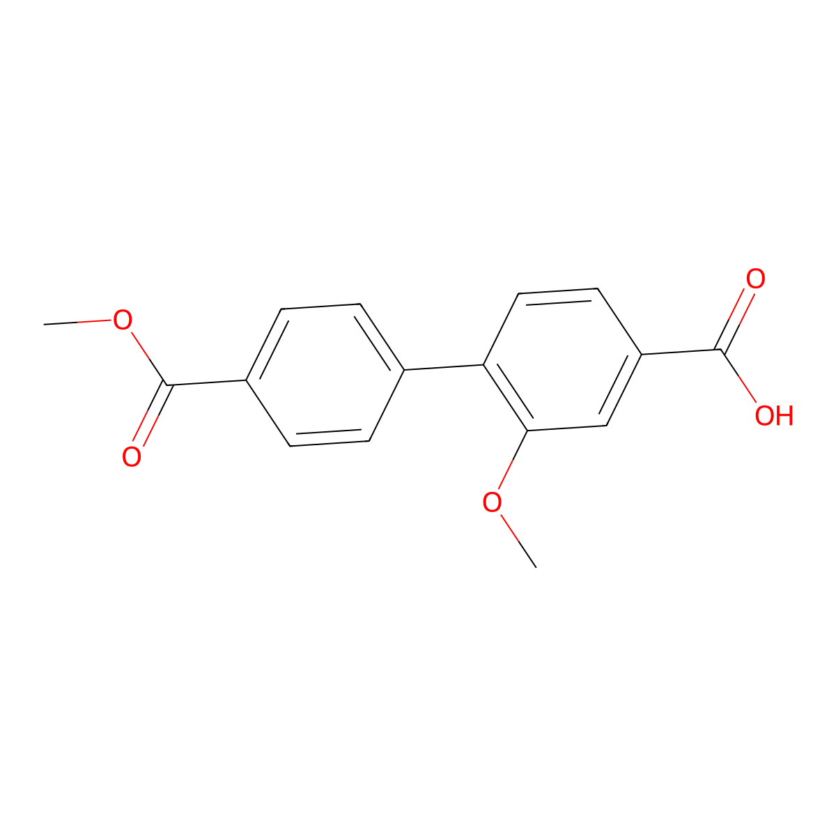 4-(4-Methoxycarbonylphenyl)-3-methoxybenzoic acid molecular structure, CAS 1261903-15-4