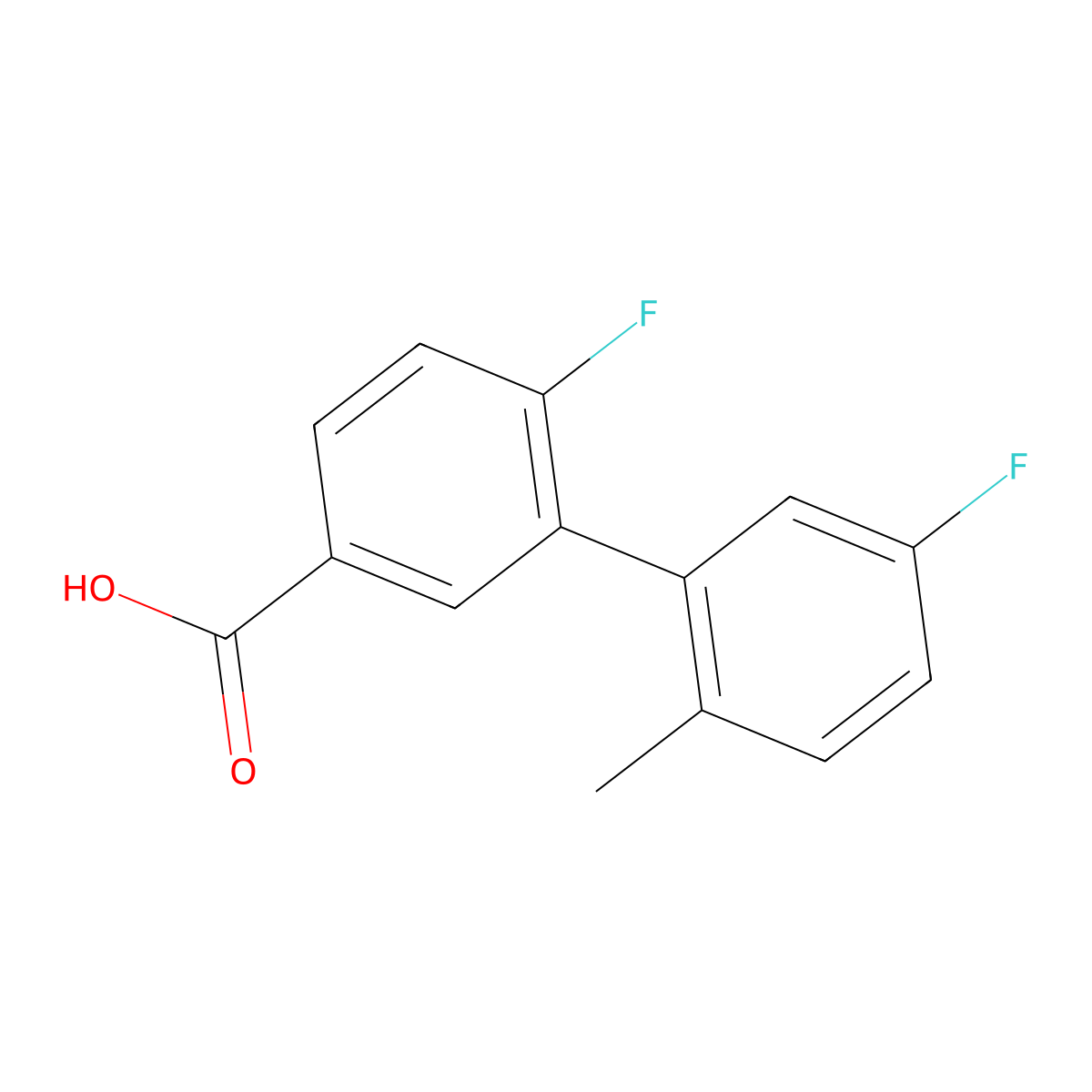 4-Fluoro-3-(5-fluoro-2-methylphenyl)benzoic acid molecular structure, CAS 1261903-16-5
