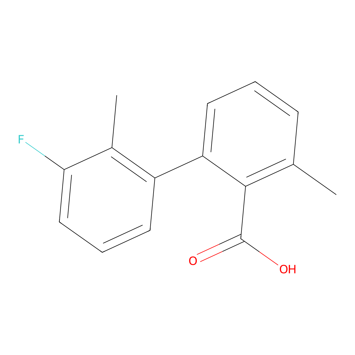 2-(3-Fluoro-2-methylphenyl)-6-methylbenzoic acid molecular structure, CAS 1261903-17-6