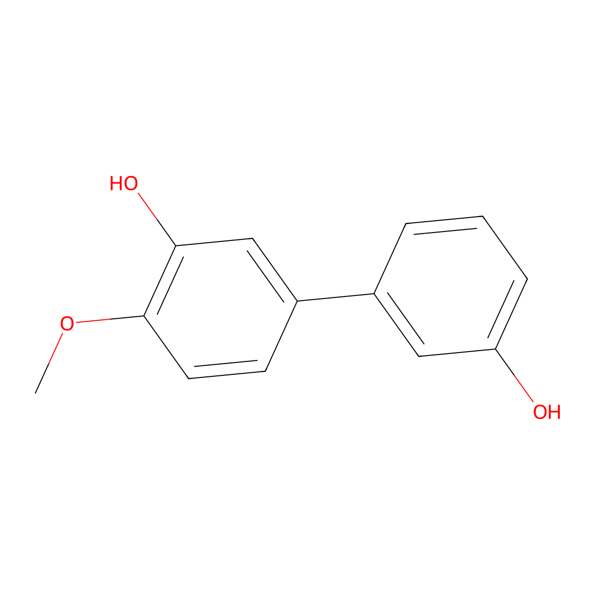 5-(3-Hydroxyphenyl)-2-methoxyphenol molecular structure, CAS 1261903-18-7