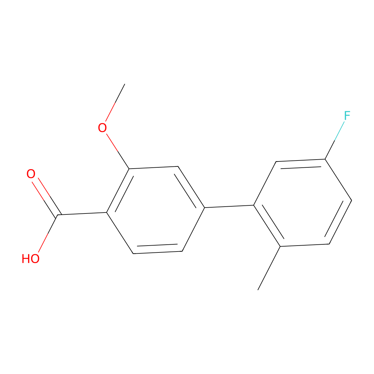 4-(5-Fluoro-2-methylphenyl)-2-methoxybenzoic acid molecular structure, CAS 1261903-20-1