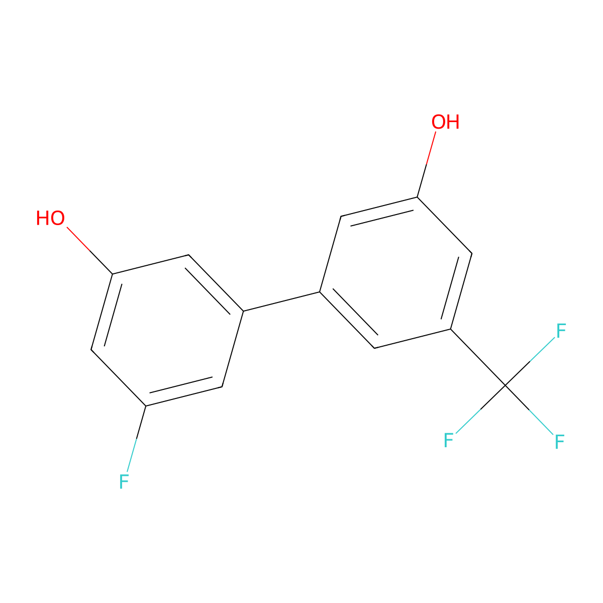 5-(3-Fluoro-5-hydroxyphenyl)-3-trifluoromethylphenol molecular structure, CAS 1261903-24-5