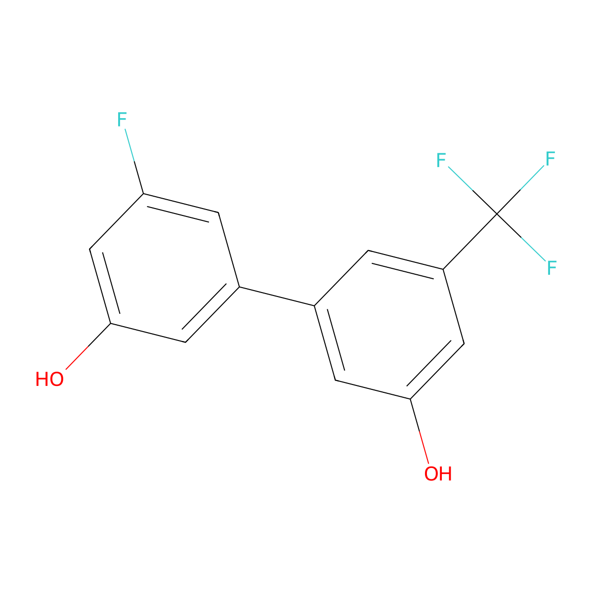 5-(3-Fluoro-5-hydroxyphenyl)-3-trifluoromethylphenol molecular structure, CAS 1261903-24-5