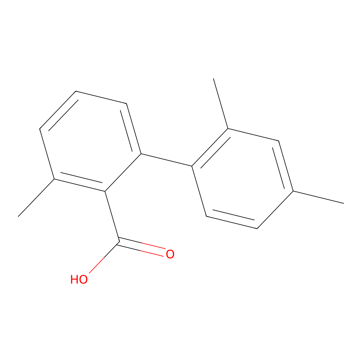 2-(2,4-Dimethylphenyl)-6-methylbenzoic acid molecular structure, CAS 1261903-26-7