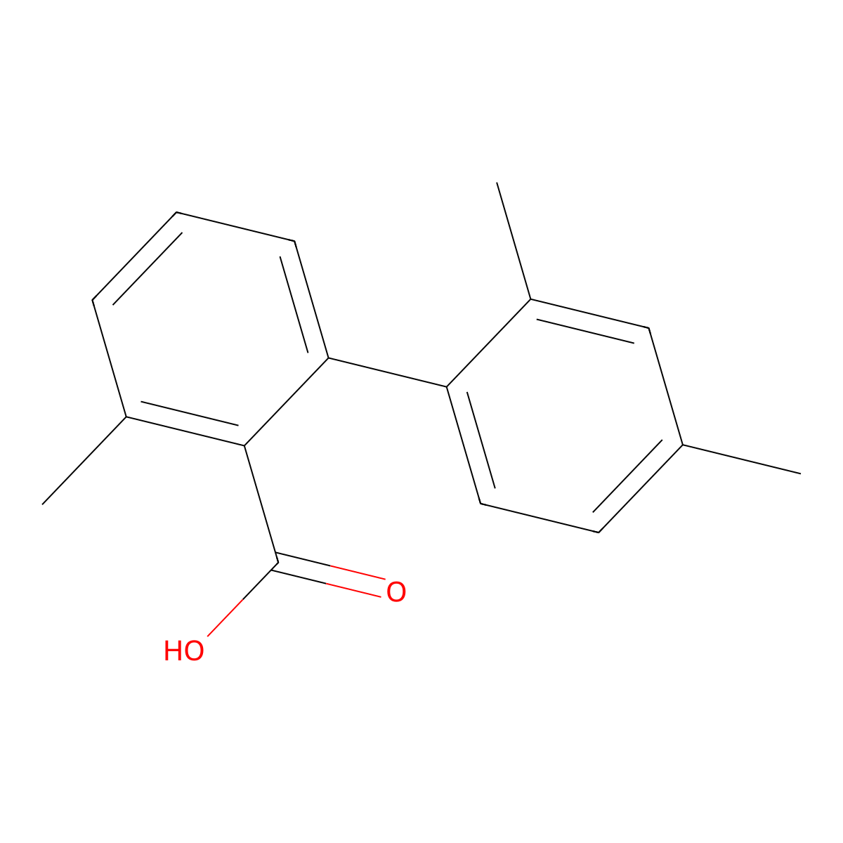 2-(2,4-Dimethylphenyl)-6-methylbenzoic acid molecular structure, CAS 1261903-26-7