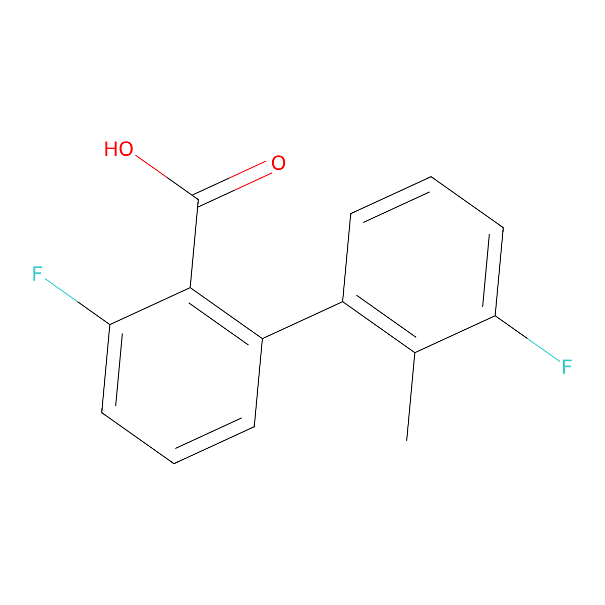 6-Fluoro-2-(3-fluoro-2-methylphenyl)benzoic acid molecular structure, CAS 1261903-28-9