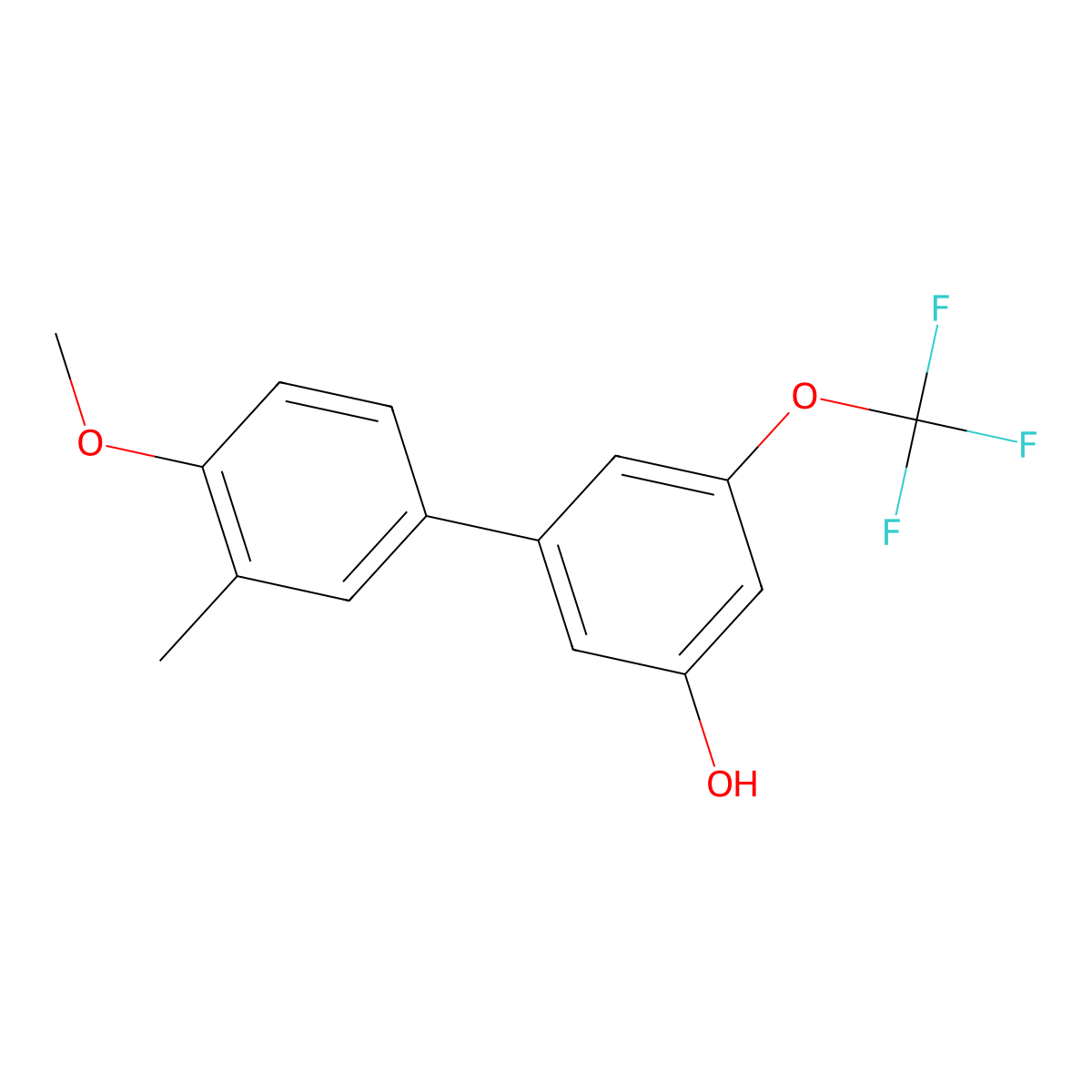 5-(4-Methoxy-3-methylphenyl)-3-trifluoromethoxyphenol molecular structure, CAS 1261903-34-7