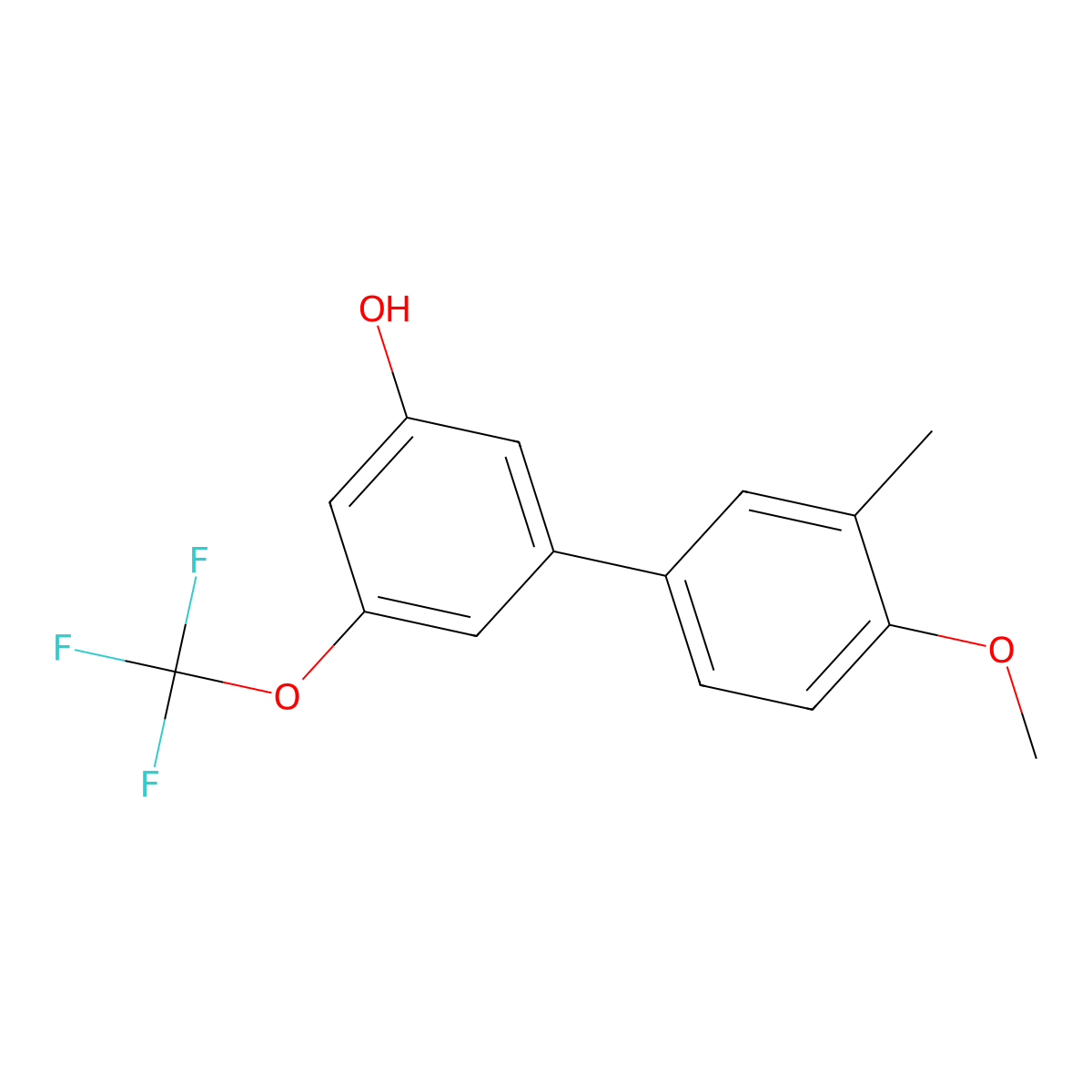 5-(4-Methoxy-3-methylphenyl)-3-trifluoromethoxyphenol molecular structure, CAS 1261903-34-7