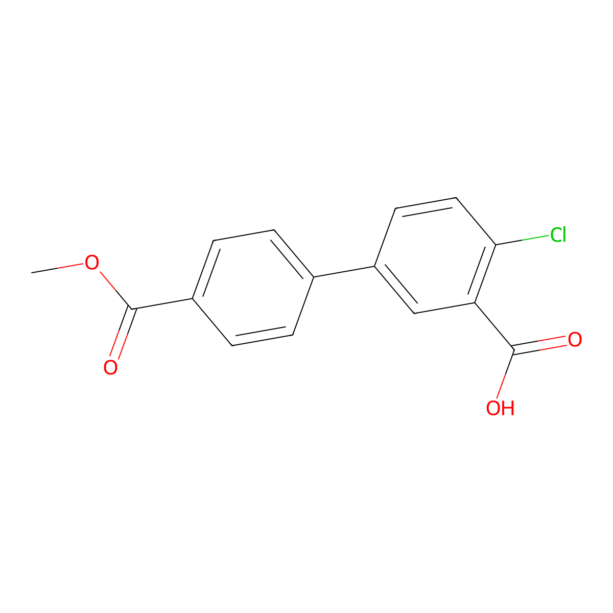 2-Chloro-5-(4-methoxycarbonylphenyl)benzoic acid molecular structure, CAS 1261903-35-8