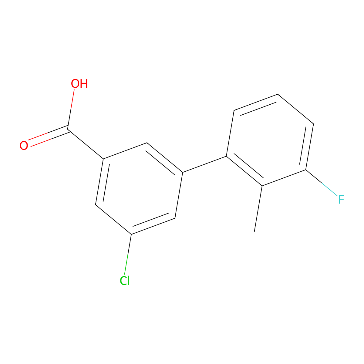 5-Chloro-3-(3-fluoro-2-methylphenyl)benzoic acid molecular structure, CAS 1261903-36-9