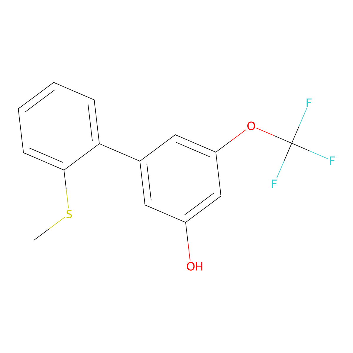 5-(2-Methylthiophenyl)-3-trifluoromethoxyphenol molecular structure, CAS 1261903-40-5