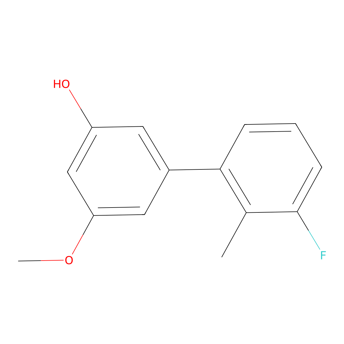 3'-Fluoro-5-methoxy-2'-methyl[1,1'-biphenyl]-3-ol molecular structure, CAS 1261903-42-7