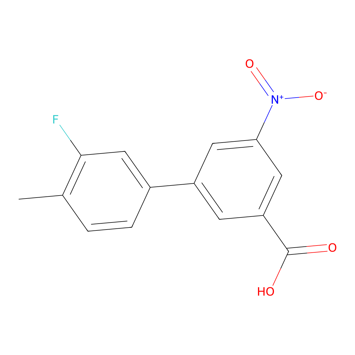 3-(3-Fluoro-4-methylphenyl)-5-nitrobenzoic acid molecular structure, CAS 1261903-43-8