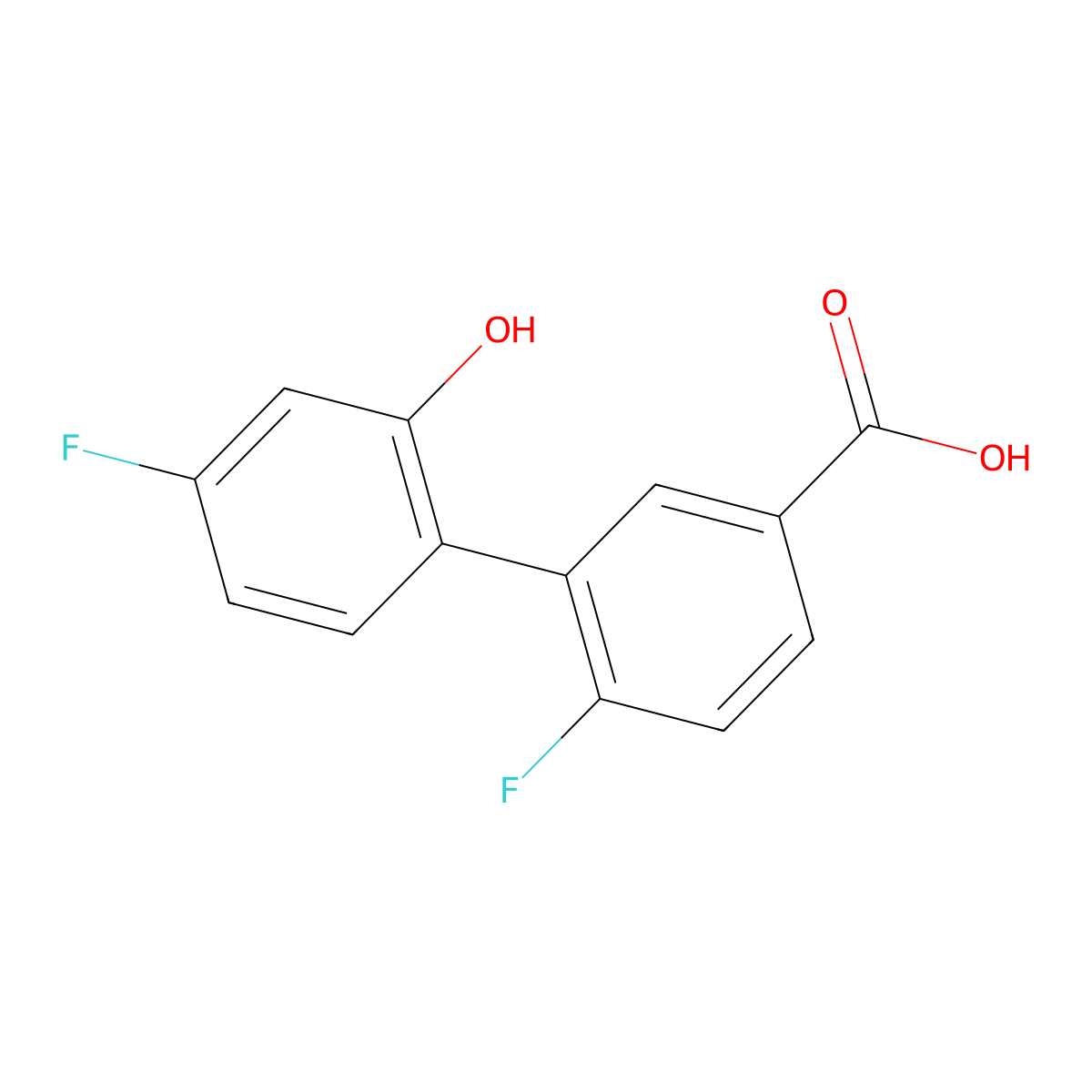 4-Fluoro-3-(4-fluoro-2-hydroxyphenyl)benzoic acid molecular structure, CAS 1261903-45-0