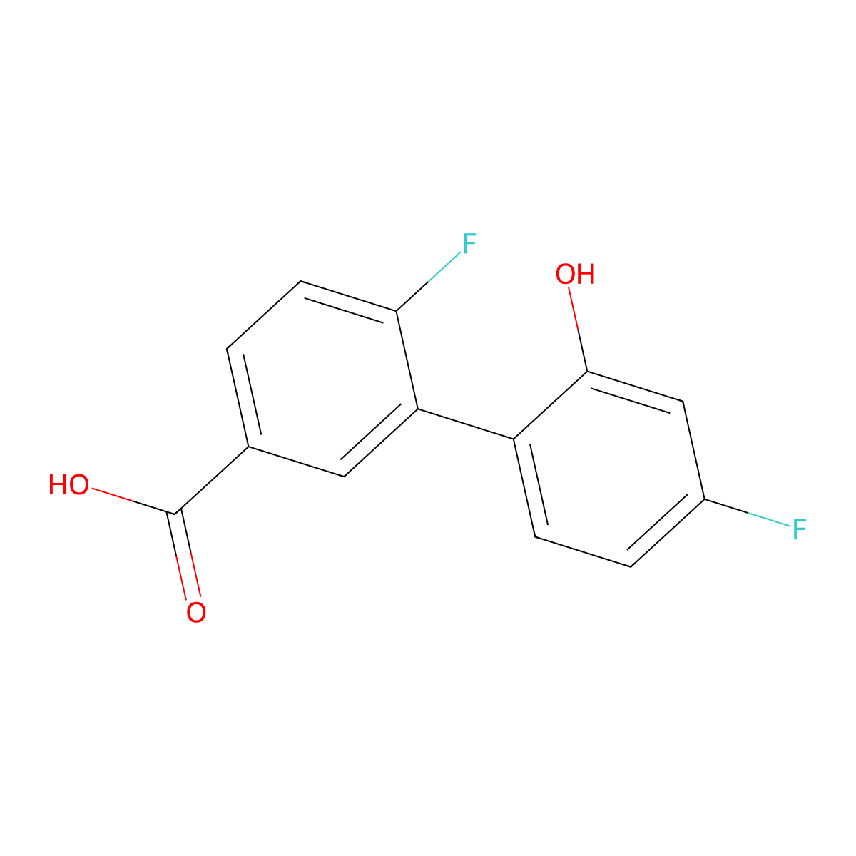 4-Fluoro-3-(4-fluoro-2-hydroxyphenyl)benzoic acid molecular structure, CAS 1261903-45-0