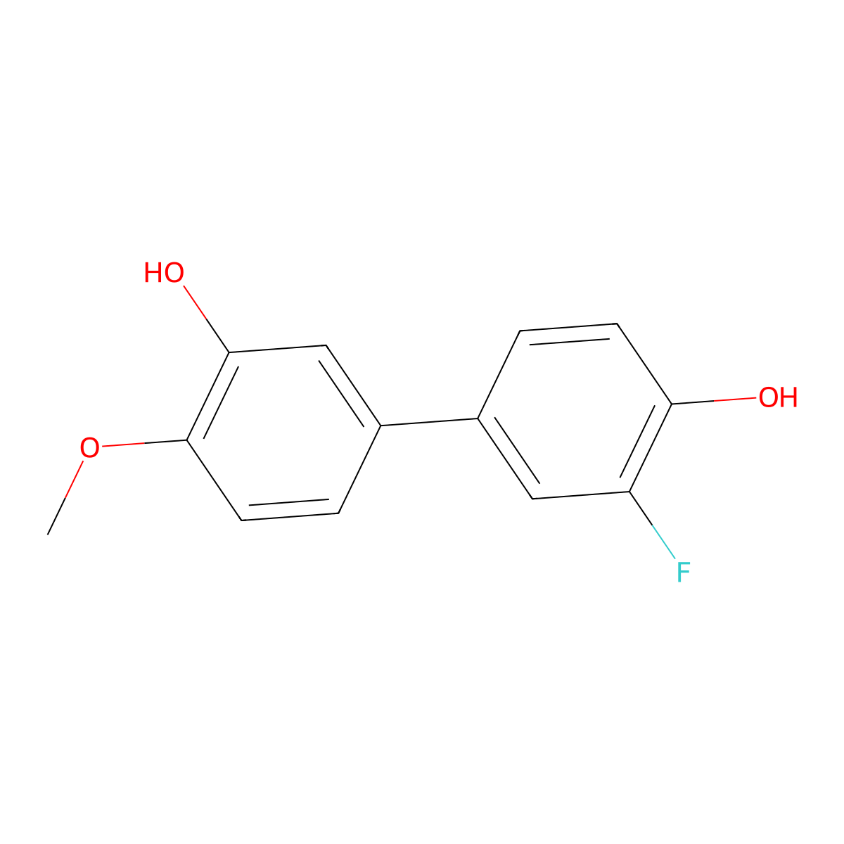 5-(3-Fluoro-4-hydroxyphenyl)-2-methoxyphenol molecular structure, CAS 1261903-49-4