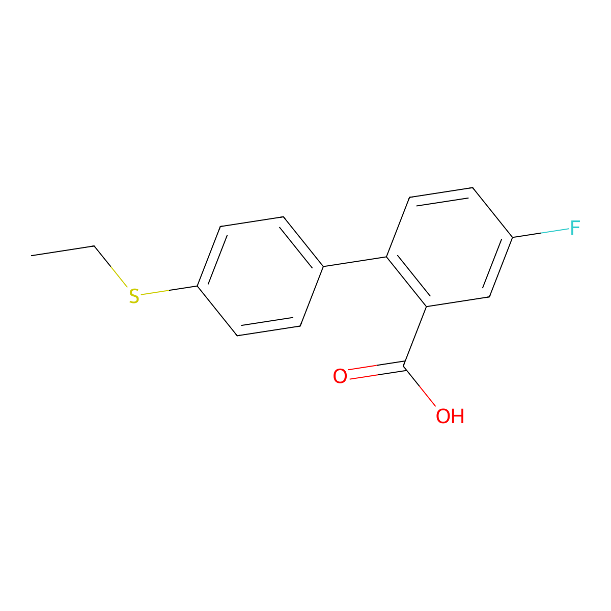 2-(4-Ethylthiophenyl)-5-fluorobenzoic acid molecular structure, CAS 1261903-54-1