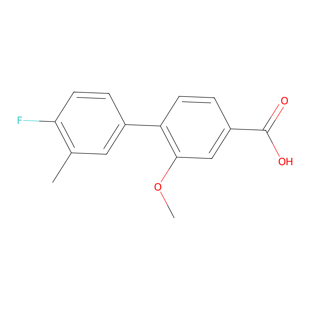 4-(4-Fluoro-3-methylphenyl)-3-methoxybenzoic acid molecular structure, CAS 1261903-55-2