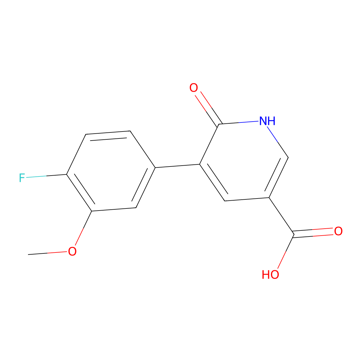 5-(4-Fluoro-3-methoxyphenyl)-6-hydroxynicotinic acid molecular structure, CAS 1261903-56-3