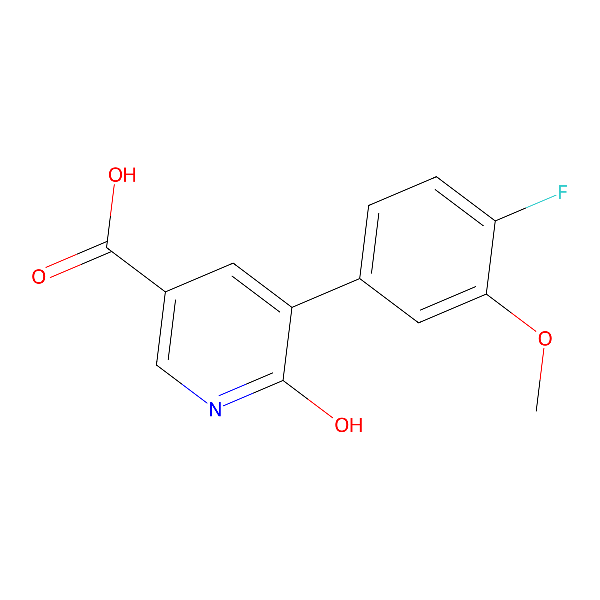 5-(4-Fluoro-3-methoxyphenyl)-6-hydroxynicotinic acid molecular structure, CAS 1261903-56-3