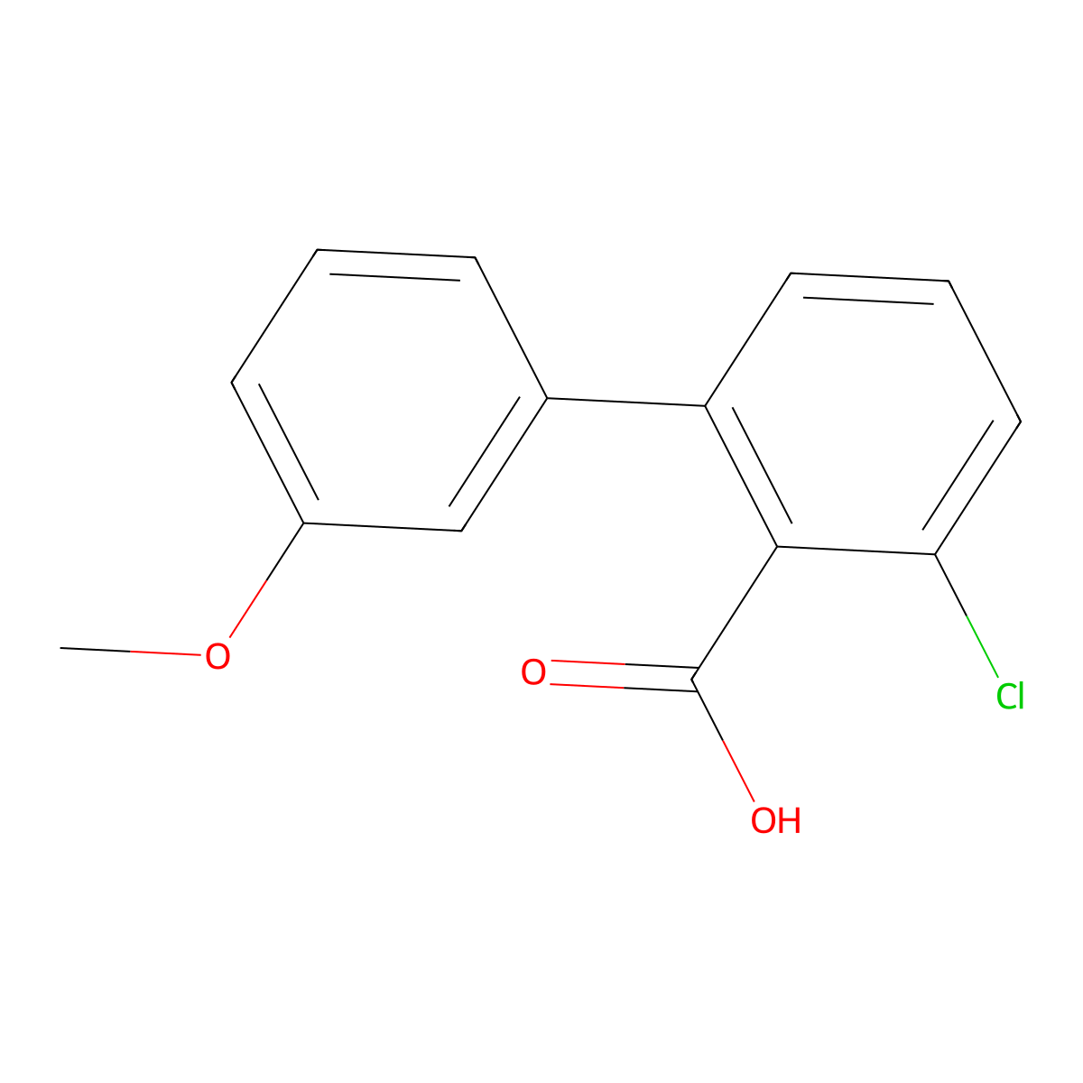 6-Chloro-2-(3-methoxyphenyl)benzoic acid molecular structure, CAS 1261903-57-4