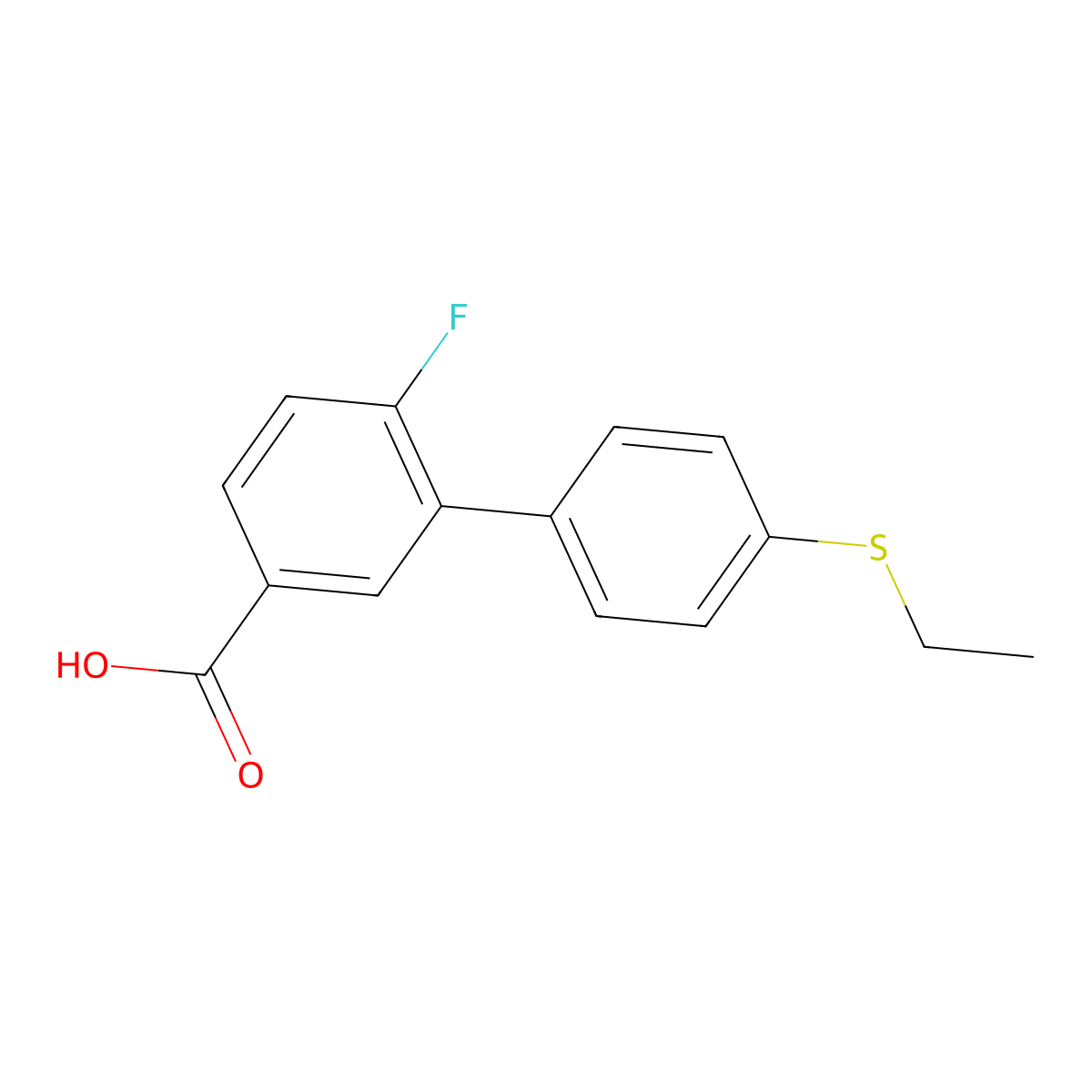 3-(4-Ethylthiophenyl)-4-fluorobenzoic acid molecular structure, CAS 1261903-63-2