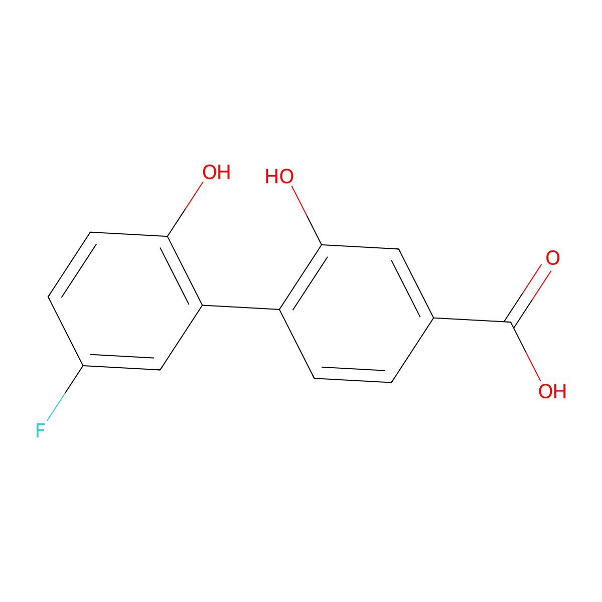4-(5-Fluoro-2-hydroxyphenyl)-3-hydroxybenzoic acid molecular structure, CAS 1261903-64-3
