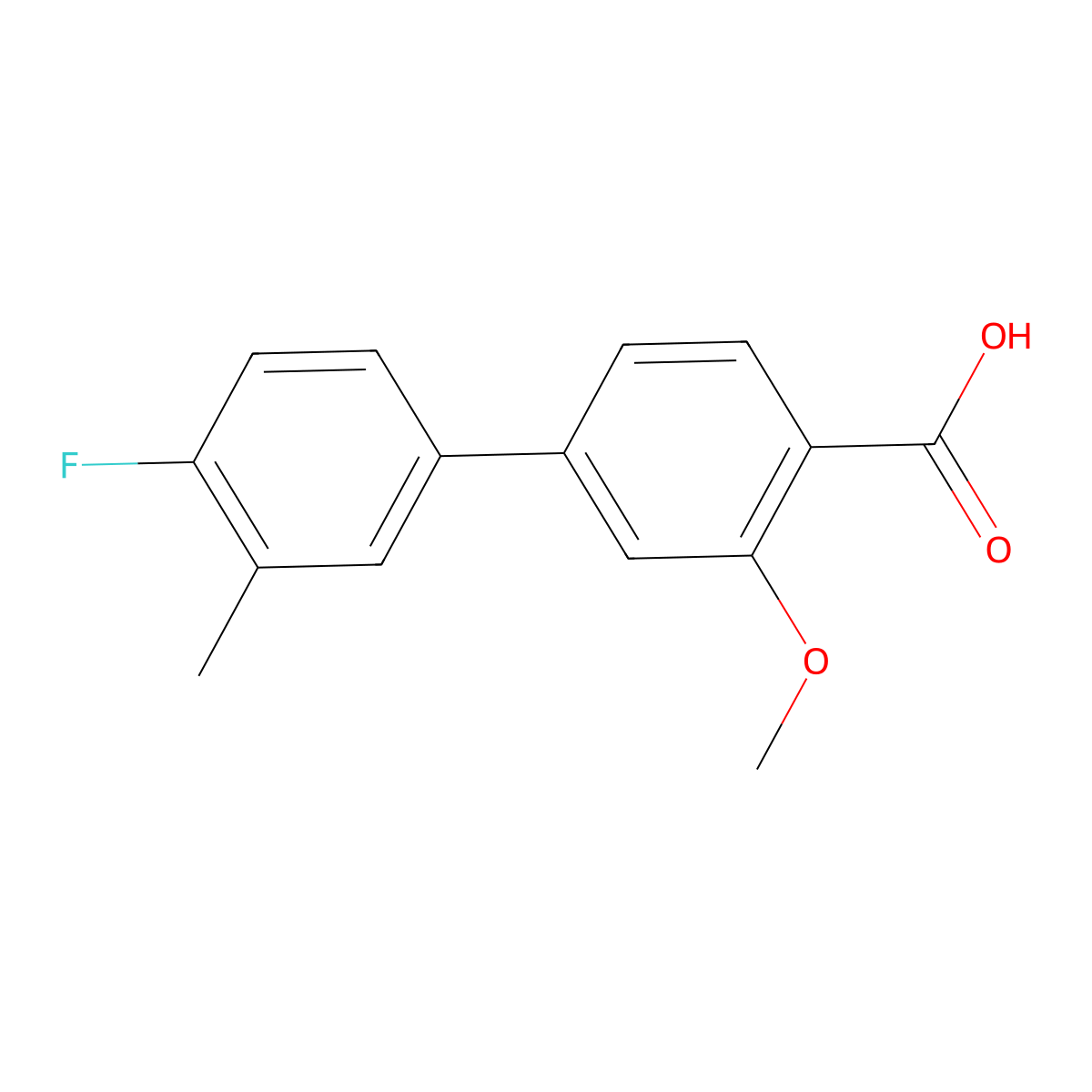 4-(4-Fluoro-3-methylphenyl)-2-methoxybenzoic acid molecular structure, CAS 1261903-65-4