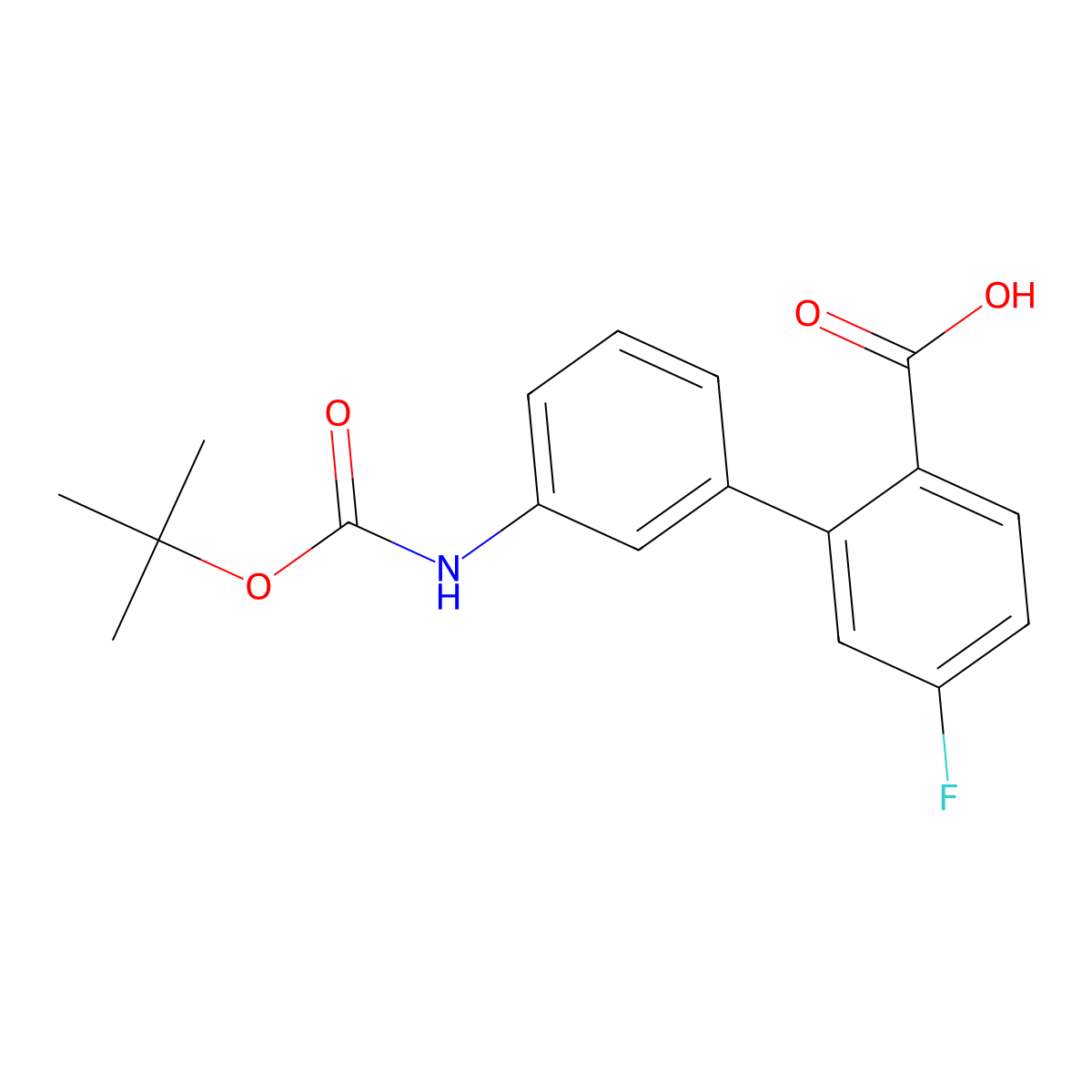 2-(3-BOC-Aminophenyl)-4-fluorobenzoic acid molecular structure, CAS 1261903-68-7