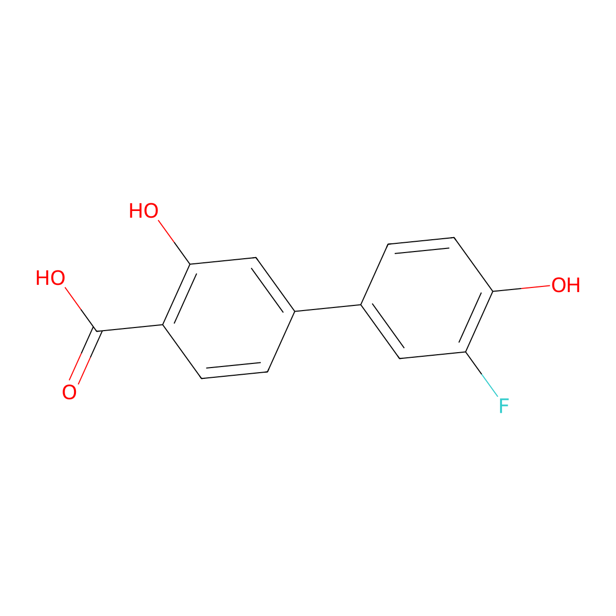 4-(3-Fluoro-4-hydroxyphenyl)-2-hydroxybenzoic acid molecular structure, CAS 1261903-70-1