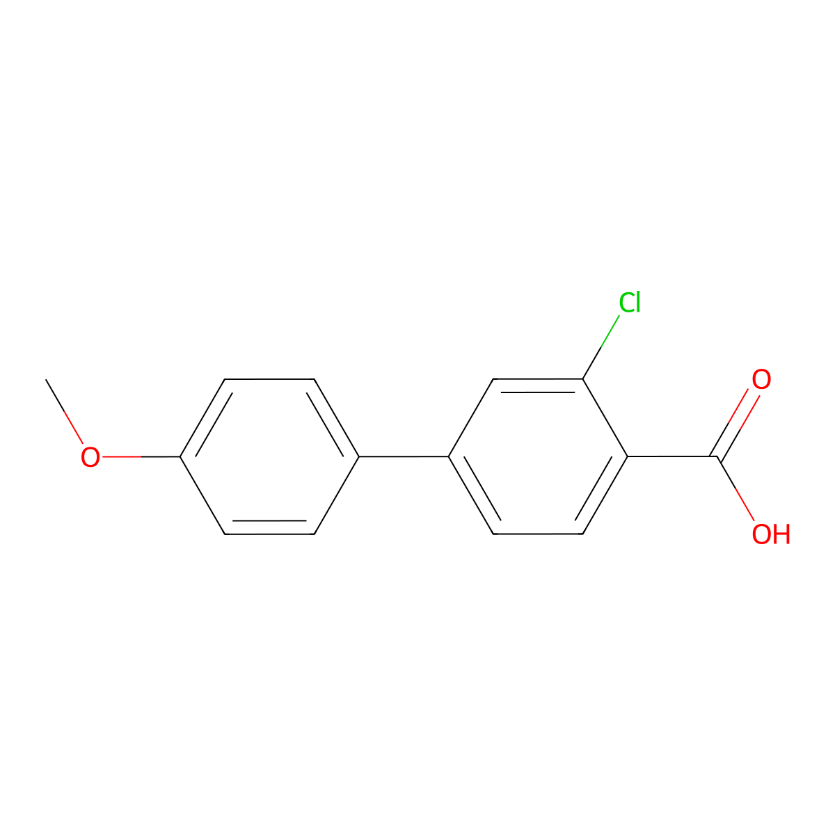 2-Chloro-4-(4-methoxyphenyl)benzoic acid molecular structure, CAS 1261903-72-3