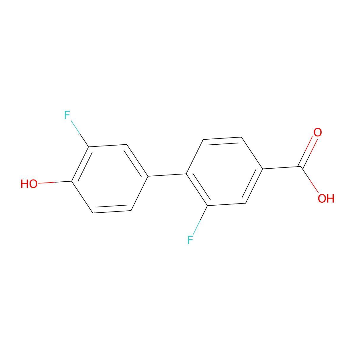 3-Fluoro-4-(3-fluoro-4-hydroxyphenyl)benzoic acid molecular structure, CAS 1261903-78-9