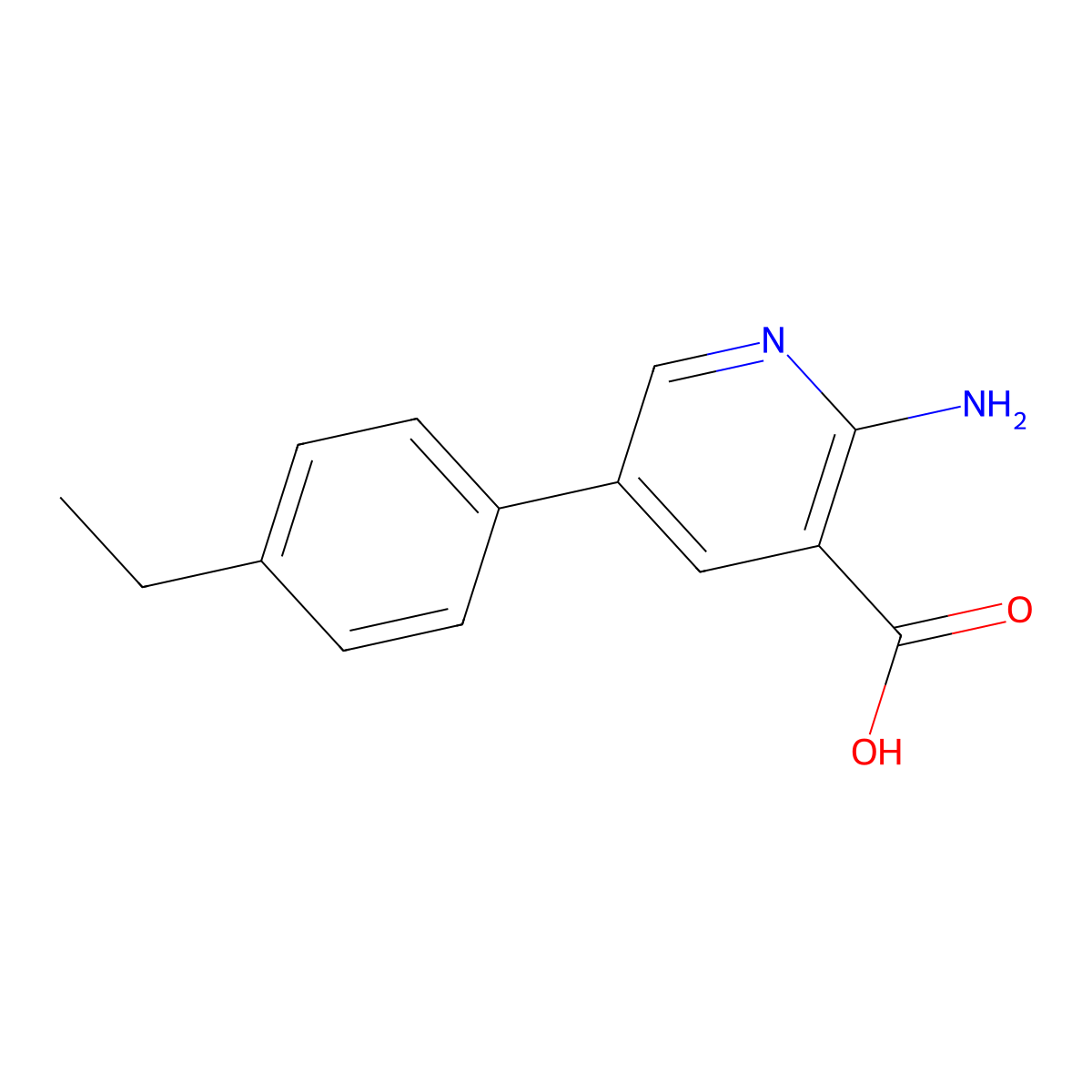 2-Amino-5-(4-ethylphenyl)pyridine-3-carboxylic acid molecular structure, CAS 1261903-82-5