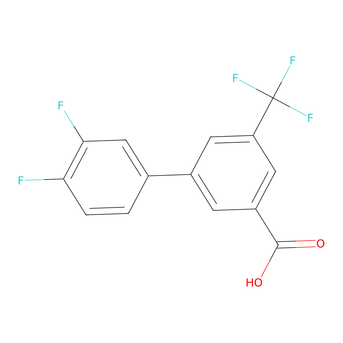 3-(3,4-Difluorophenyl)-5-trifluoromethylbenzoic acid molecular structure, CAS 1261903-83-6