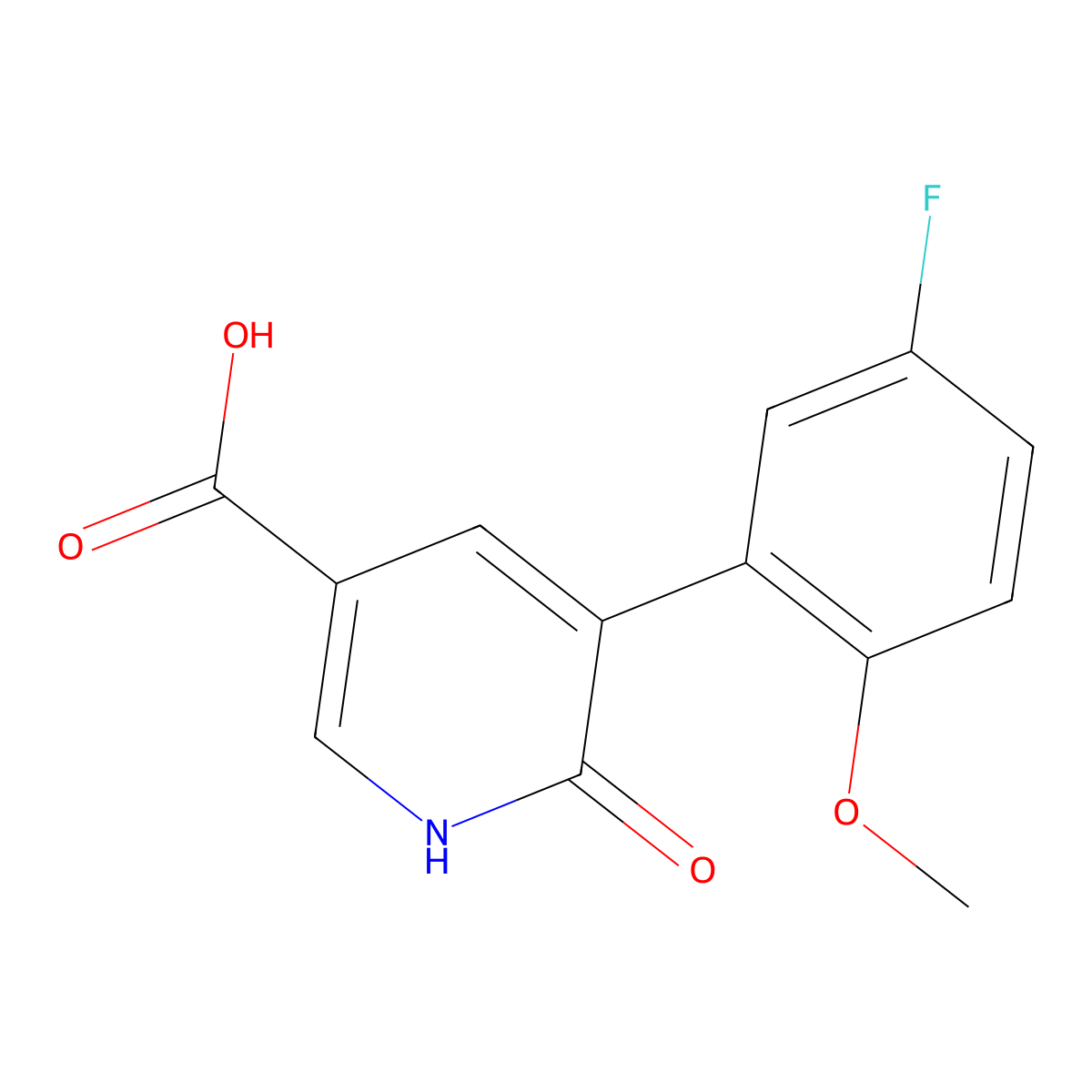 5-(5-Fluoro-2-methoxyphenyl)-6-hydroxynicotinic acid molecular structure, CAS 1261903-94-9