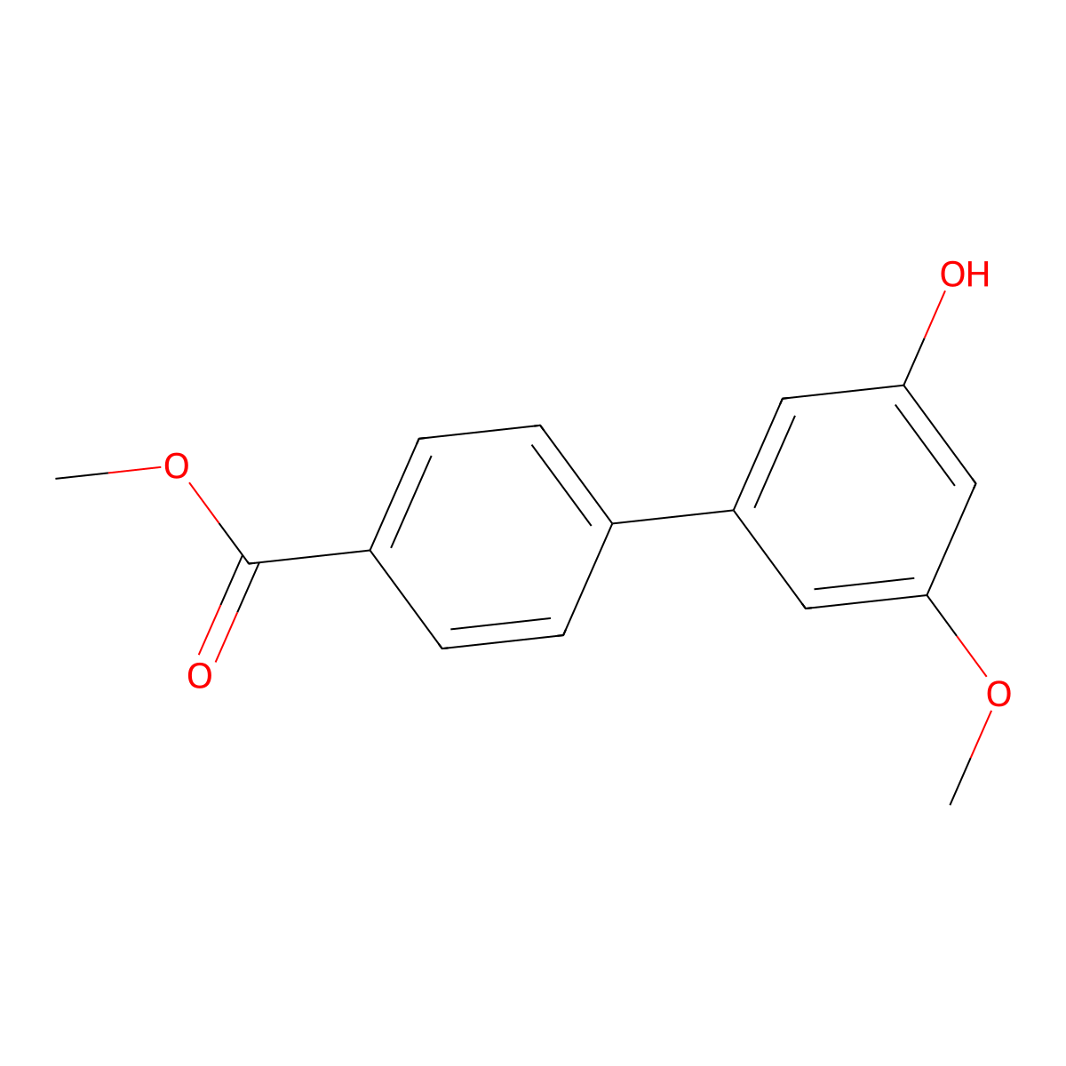 Methyl 3'-hydroxy-5'-methoxy[1,1'-biphenyl]-4-carboxylate molecular structure, CAS 1261904-00-0