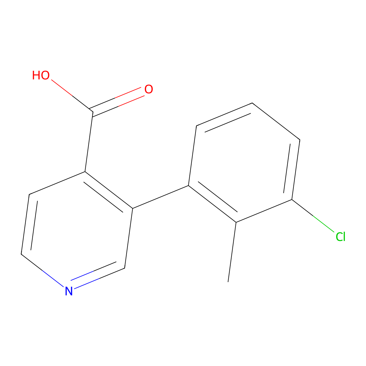 3-(3-Chloro-2-methylphenyl)pyridine-4-carboxylic acid molecular structure, CAS 1261904-02-2