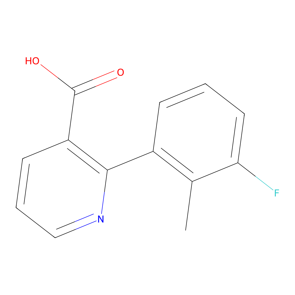 2-(3-Fluoro-2-methylphenyl)nicotinic acid molecular structure, CAS 1261904-06-6