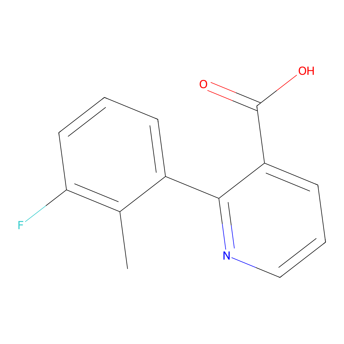 2-(3-Fluoro-2-methylphenyl)nicotinic acid molecular structure, CAS 1261904-06-6