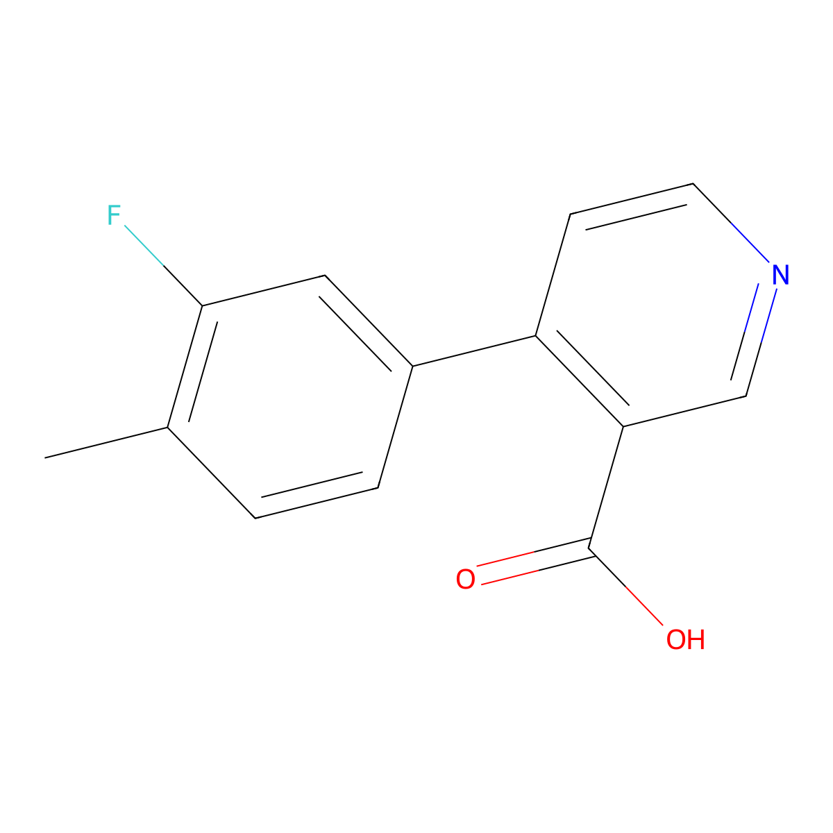 4-(3-Fluoro-4-methylphenyl)nicotinic acid molecular structure, CAS 1261904-09-9