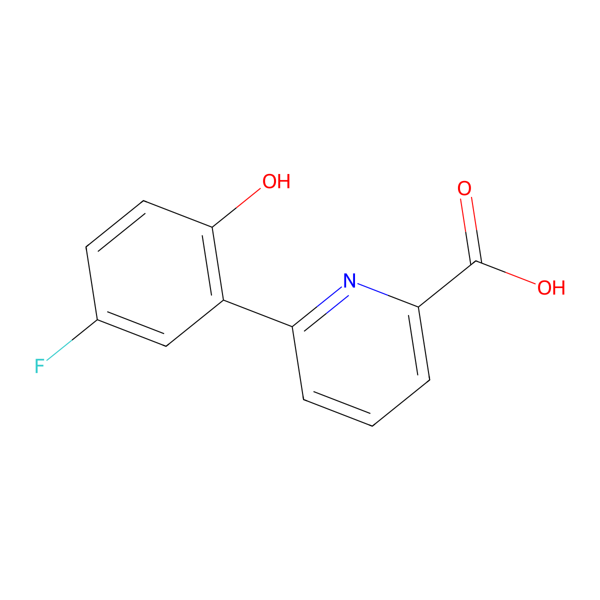 6-(5-Fluoro-2-hydroxyphenyl)picolinic acid molecular structure, CAS 1261904-20-4