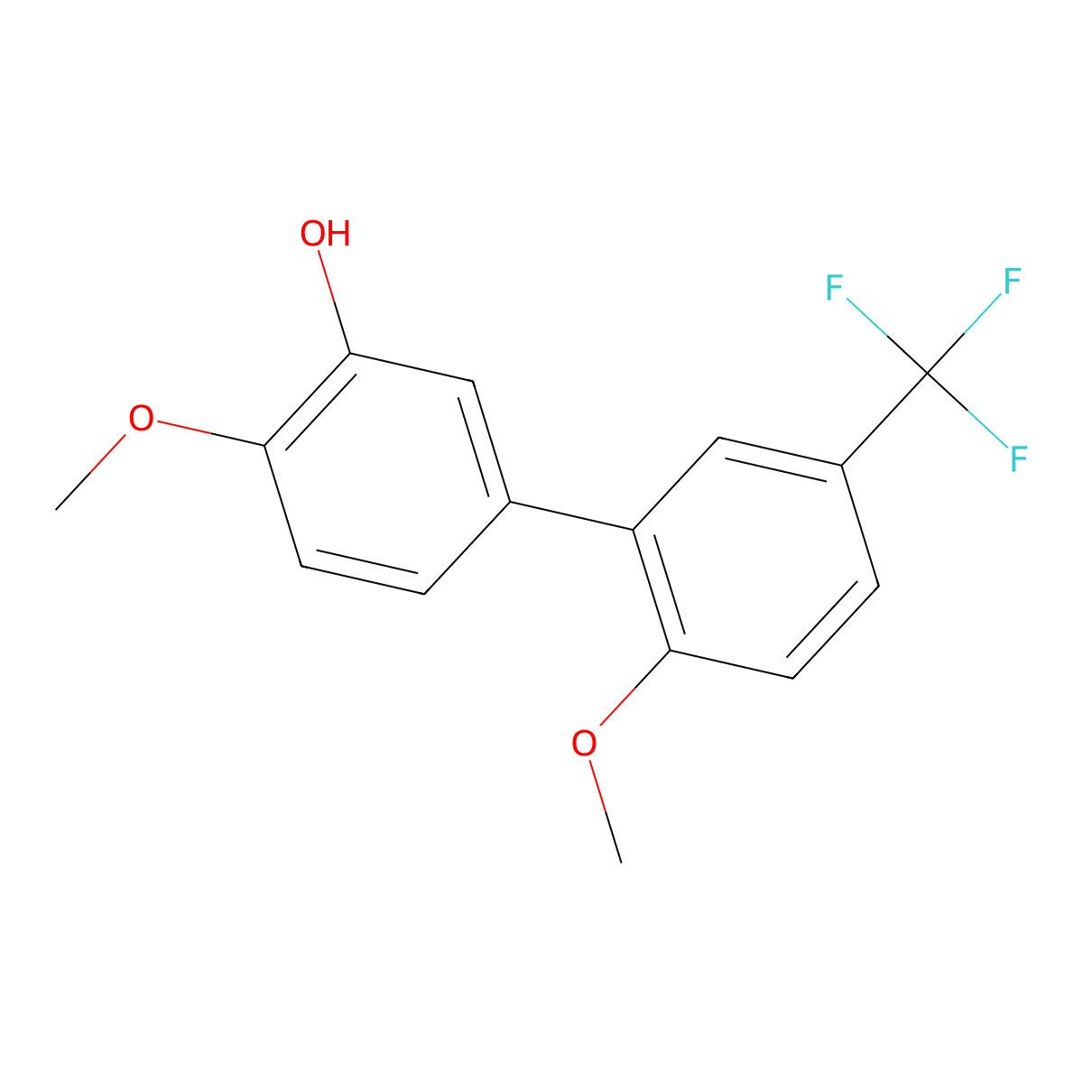 5-(2-Methoxy-5-trifluoromethylphenyl)-2-methoxyphenol molecular structure, CAS 1261904-24-8