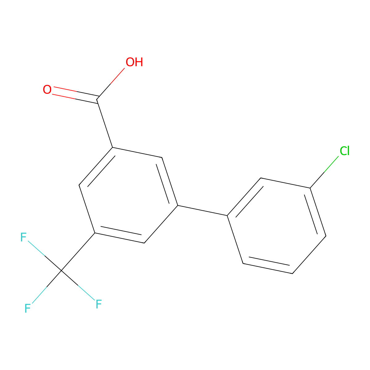 3-(3-Chlorophenyl)-5-trifluoromethylbenzoic acid molecular structure, CAS 1261904-39-5