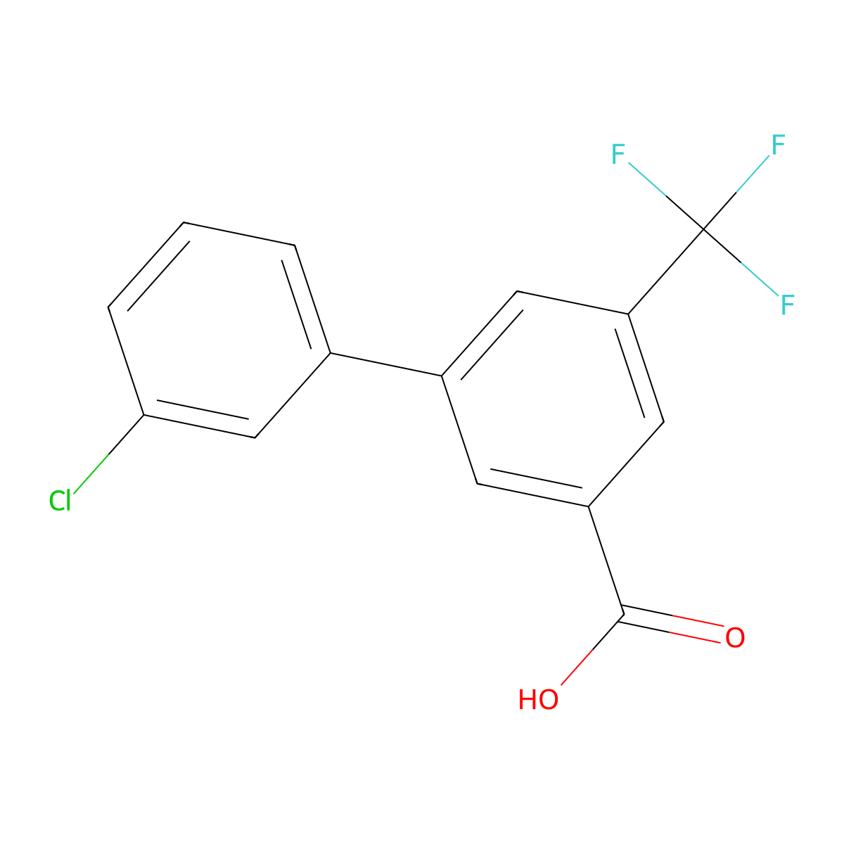 3-(3-Chlorophenyl)-5-trifluoromethylbenzoic acid molecular structure, CAS 1261904-39-5