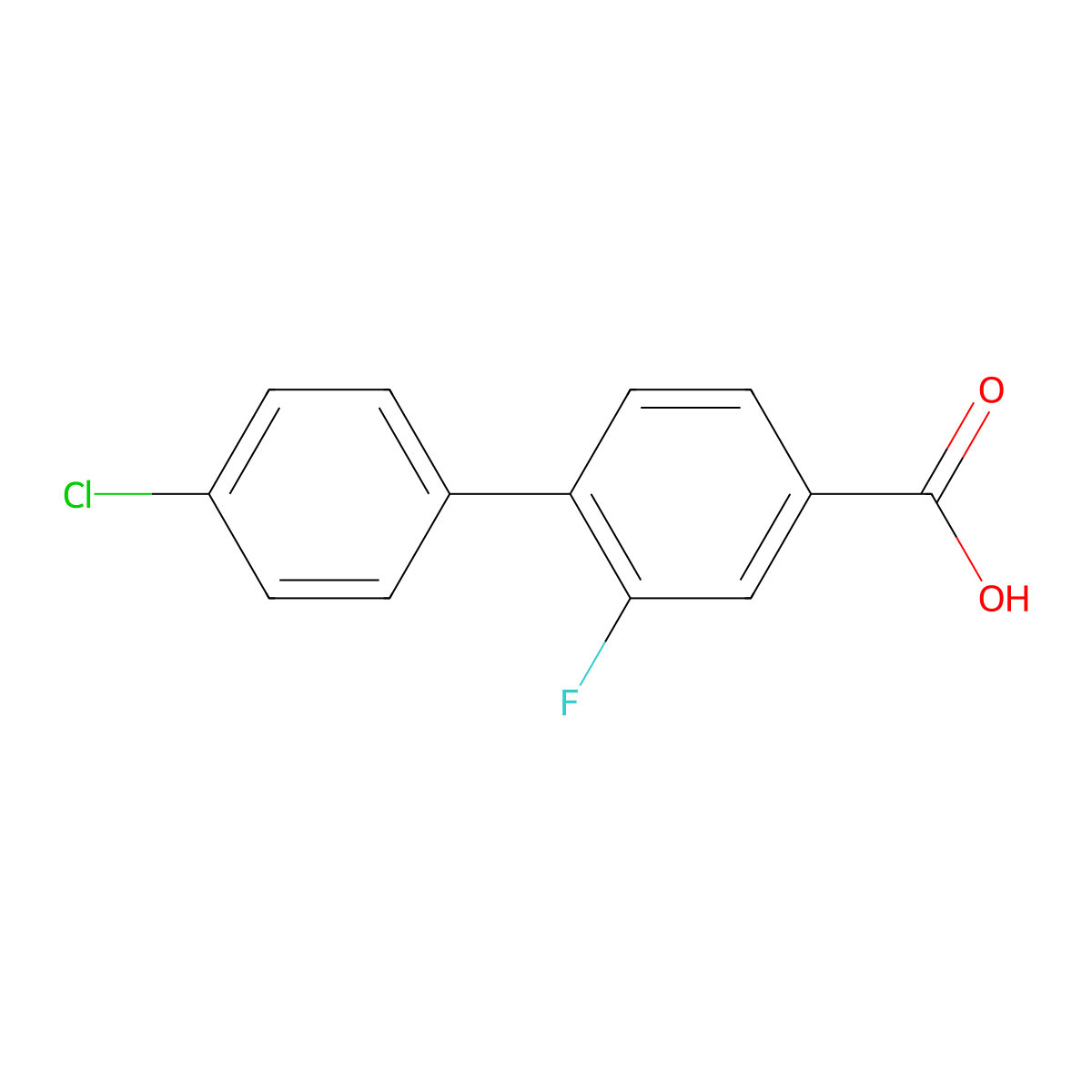 4-(4-Chlorophenyl)-3-fluorobenzoic acid molecular structure, CAS 1261904-48-6