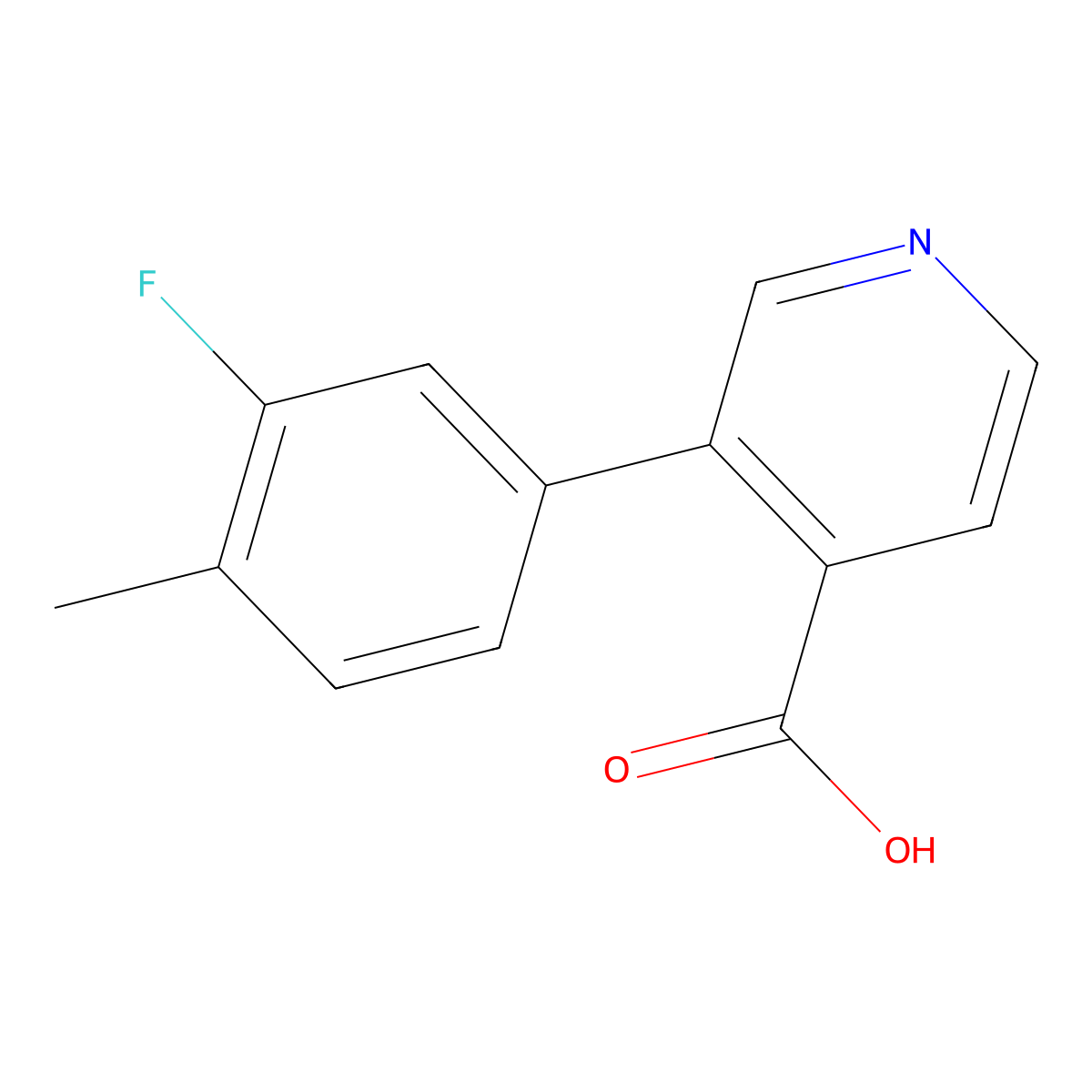 3-(3-Fluoro-4-methylphenyl)isonicotinic acid molecular structure, CAS 1261904-63-5